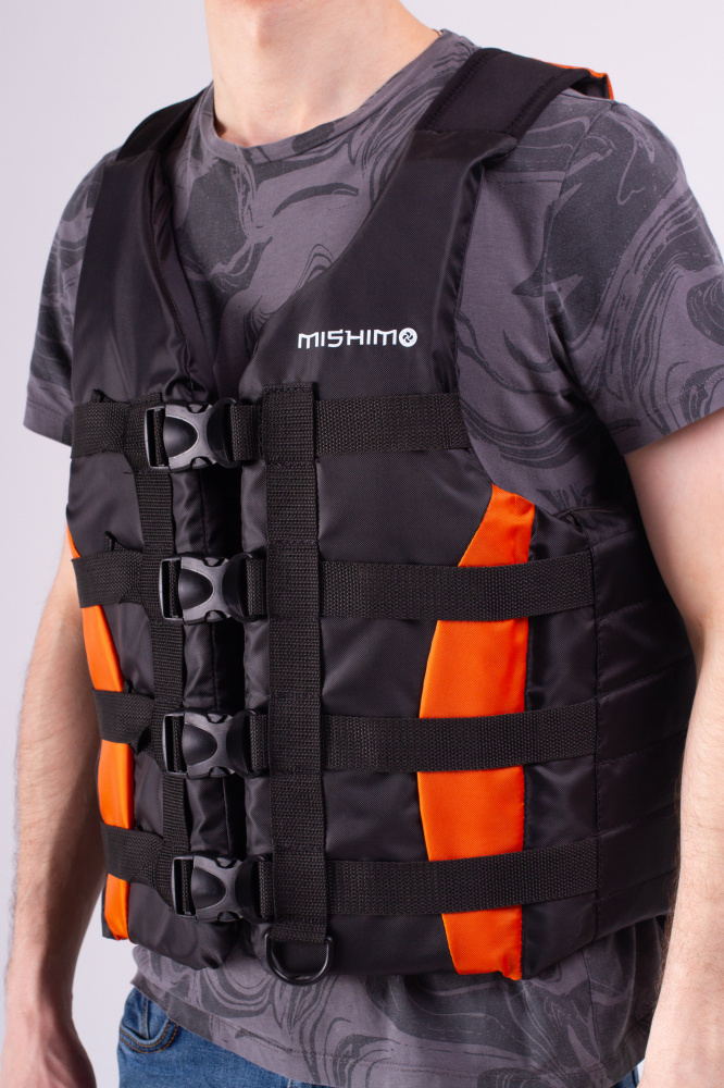 Жилет спасательный MISHIMO PRO Премиум качества Черно-оранжевый в Ессентуках