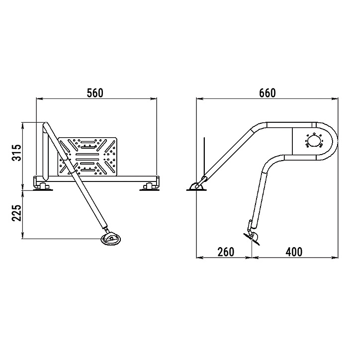 Стойка рулевая с креплением на баллон надувной лодки 25мм в Ессентуках