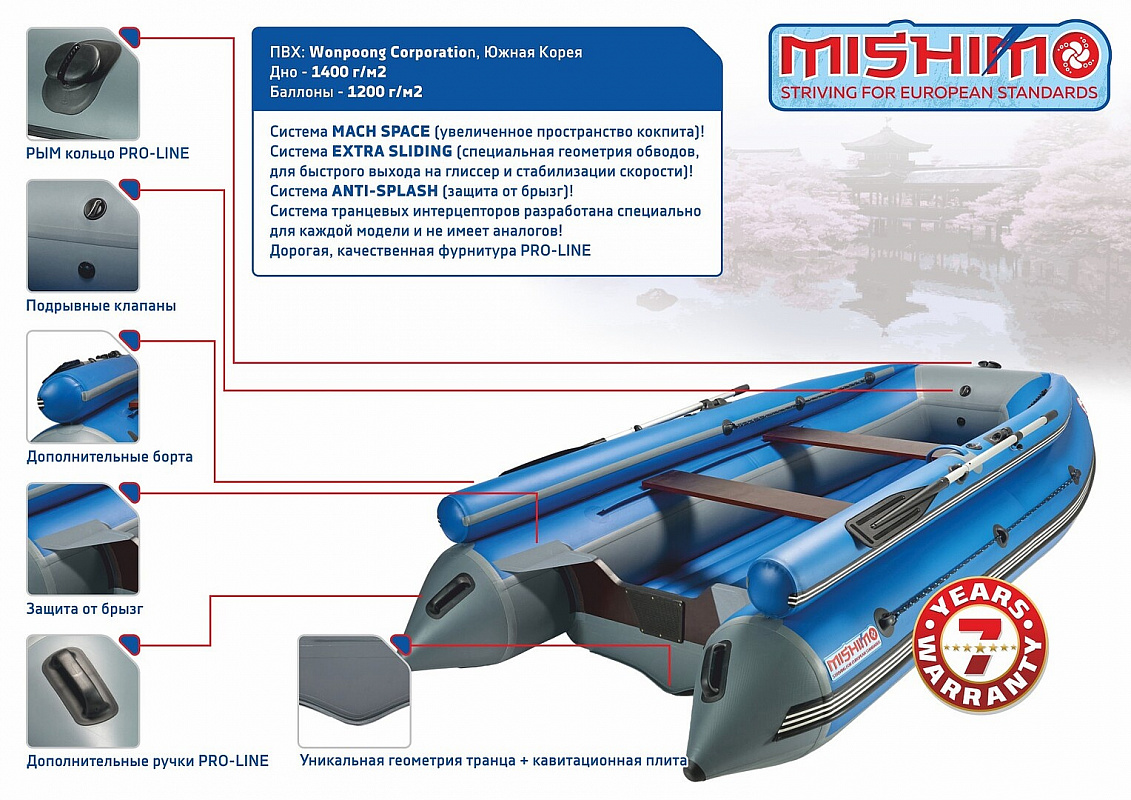 Лодка MISHIMO FAMILY LITE DF 430 в Ессентуках