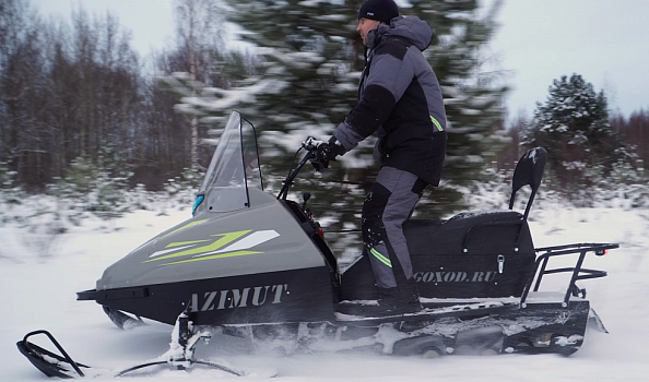 Миниснегоход Бурлак Азимут 20 л.с. , эл.запуск, реверс, тормоз гидравл, капот серый в Ессентуках