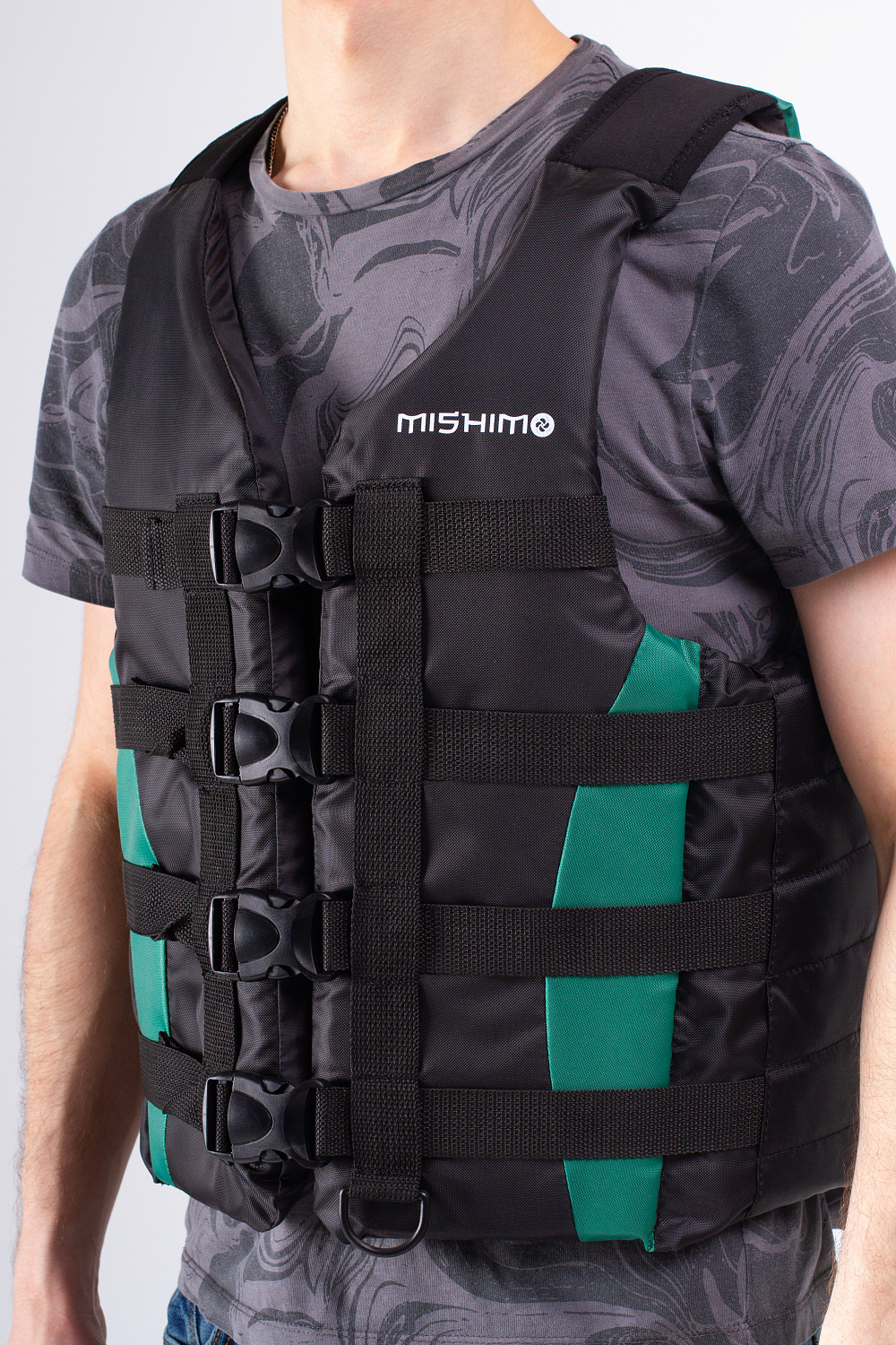 Жилет спасательный MISHIMO PRO Премиум качества Черно-зеленый в Ессентуках